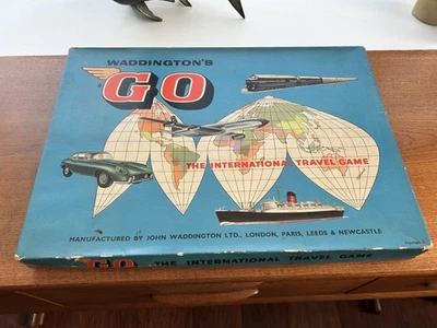 Vintage Waddingtons Go The International Travel Board Game (1961 ) Complete - Image 1 of 4