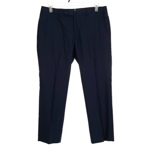 INCOTEX Super 130's Wool Classic Fit Navy Dress Pants Men's 36x27.5 - Picture 1 of 7