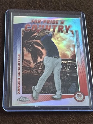 2024 Topps Chrome U.S Olympic Team For Pride and Country Xander Schauffele #PC-2 - Image 1 of 2