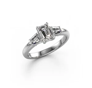 14K White Gold IGI Certified Lab Grown Diamond Wedding Ring Emerald Cut 1.35 CT - Picture 1 of 13