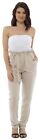 CityComfort Ladies Linen Casual Trousers Elasticated Waist Trousers Size 18