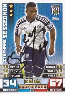 STEPHANE SESSEGNON SIGNED WEST BROM 2014/2015 MATCH ATTAX TRADING CARD+COA - Picture 1 of 1