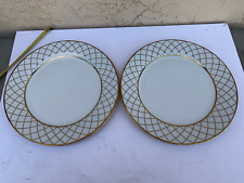 SET OF 2- CIROA Luxe Metallic Gold CRISS CROSS 10.5" Dinner Plates