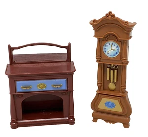 FISHER PRICE Loving Family Dining Room Buffet Grandfather Clock Dollhouse 2005 - Picture 1 of 5