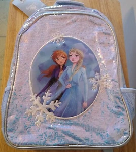 Disney Store Disney's Frozen Anna & Elsa Sequin Backpack-New - Picture 1 of 2