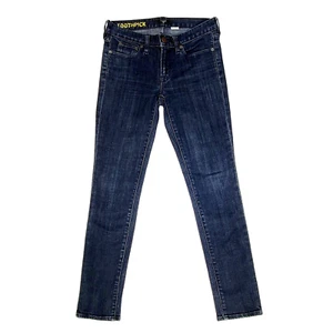 J. Crew Women's 'Toothpick' Dark Wash Low Rise Blue Jeans 27" Waist 28.5" Inseam - Picture 1 of 9