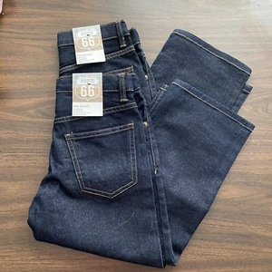 2 Paia Jeans Route 66 Ragazzo Relaxed Fit Lavaggio Scuro Tg 6 Nuovi con etichette - Foto 1 di 5