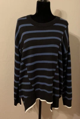Vera Wang Sweater.  Drop Shoulder. Uneven Hem. 22” P2P 26” Length XL. Orig $58 - Image 1 of 4