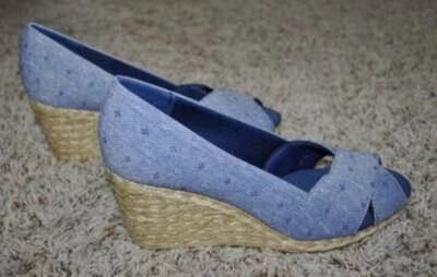 Женские на танкетке каблуки Chaps Dakoda синий Chambray Dakota Espadrille туфли $65-sz 7 - Изображение 1 из 4