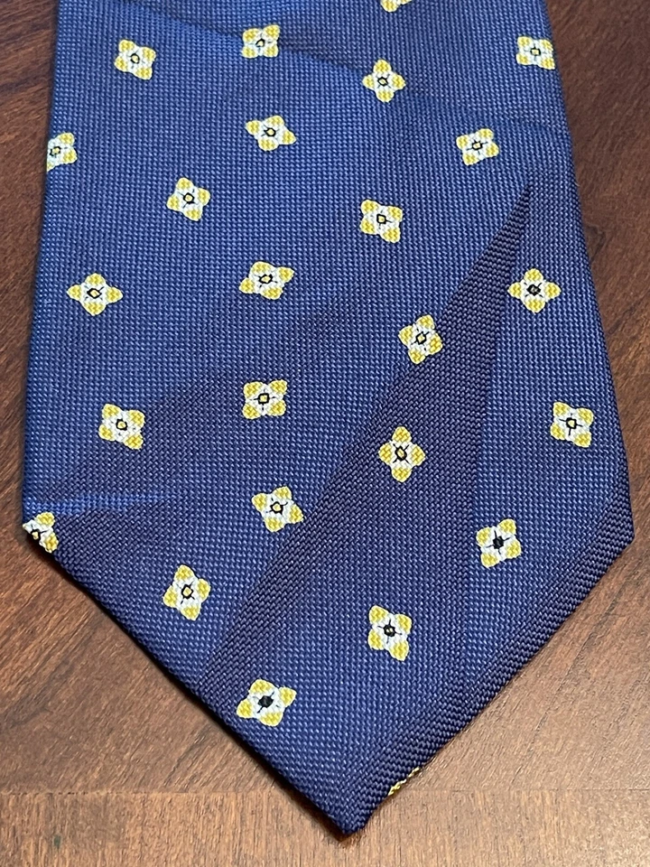 Corbata Chaps Ralph Lauren azul dorado 100 % seda para hombre hecha en EE. UU. Foto 1 de 4