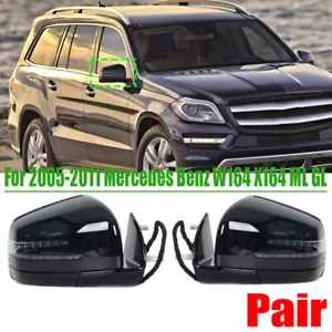 For 2005-2011 Mercedes Benz W164 X164 ML GL Black Rear View Side Mirror Assembly - Foto 1 di 7