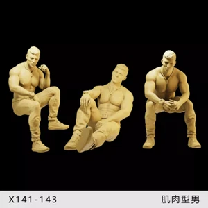 1/35/64/43 Harz Mode 3 Figuren Sitzposition unbemaltes Modell - Bild 1 von 2