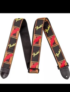 Fender 2" Monogrammed Guitar Strap Black, Yellow, and Red - Picture 1 of 4