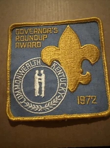 BSA 1972 GOVERNOR'S ROUNDUP AWARD Boy Scout PATCH Kentucky Large Jacket Badge LN - Picture 1 of 2