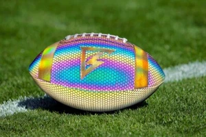 THE BRIGHT AMERICAN FOOTBALL VIRAL GLOWING BALL Reflective Holographic - Picture 1 of 5