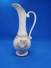 Lefton China #8050 50Th Anniversary Tall White & Gold Porcelain Pitcher Ewer