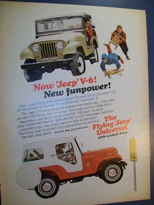 1966 Kaiser JEEP mid-size-mag car ad  -"Jeep V-6! New funpower!" - Picture 1 of 1