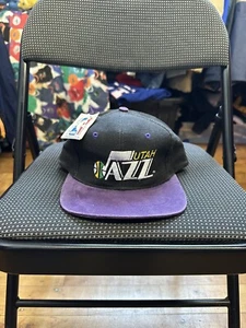 Vintage Utah Jazz Snapback Suede Hat Universal W/ Tag - Picture 1 of 13