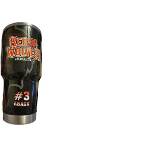 Yeti Rambler 20 oz Tumbler Black And Red Arkansas State Personalized  - Picture 1 of 8