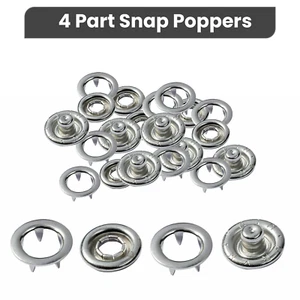 PRYM Nickel-Free Brass Snap Fasteners 8/9.5/10mm Poppers Press Studs Prong Ring - Picture 1 of 17