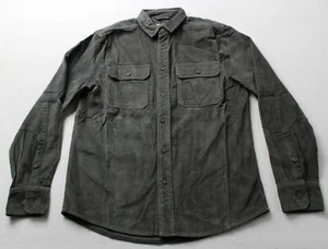 Line Of Trade Men's Washed Stone Corduroy Workshirt ZG3 Coal Ash Medium NWT - Picture 1 of 5