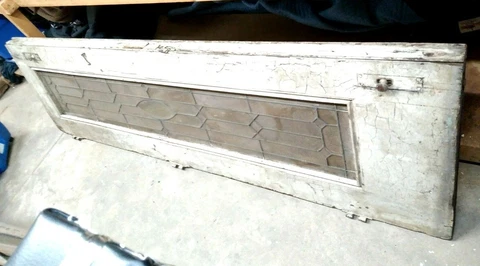 Antique Stained Glass Door - 23.5x84.25x1.75 - Architectural Salvage Cover