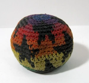 Vintage 1990s Knit Rainbow & Star Design Hacky Sack - Picture 1 of 3