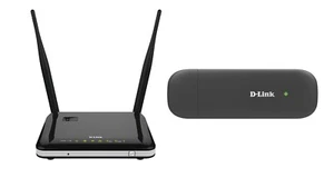 D-Link DWR-118 AC1200 Wifi Router + D-Link DWM-222 4G LTE USB Adapter G183 Neu - Bild 1 von 2