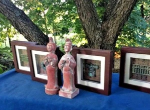 DE COLECCIÓN Soldado y Geisha Chinos de Terracota + 4 Cajas de Sombra Arte ❤️j8 - Imagen 1 de 11