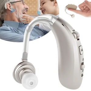 Digital Hearing Aid Sound Voice Amplifier Behind Ear Rechargeable /Battery 2024 - Picture 1 of 25