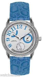 Aqua Master Women's White Dial Stainless Steel Case Leather Band Watch W#117 - Picture 1 of 1