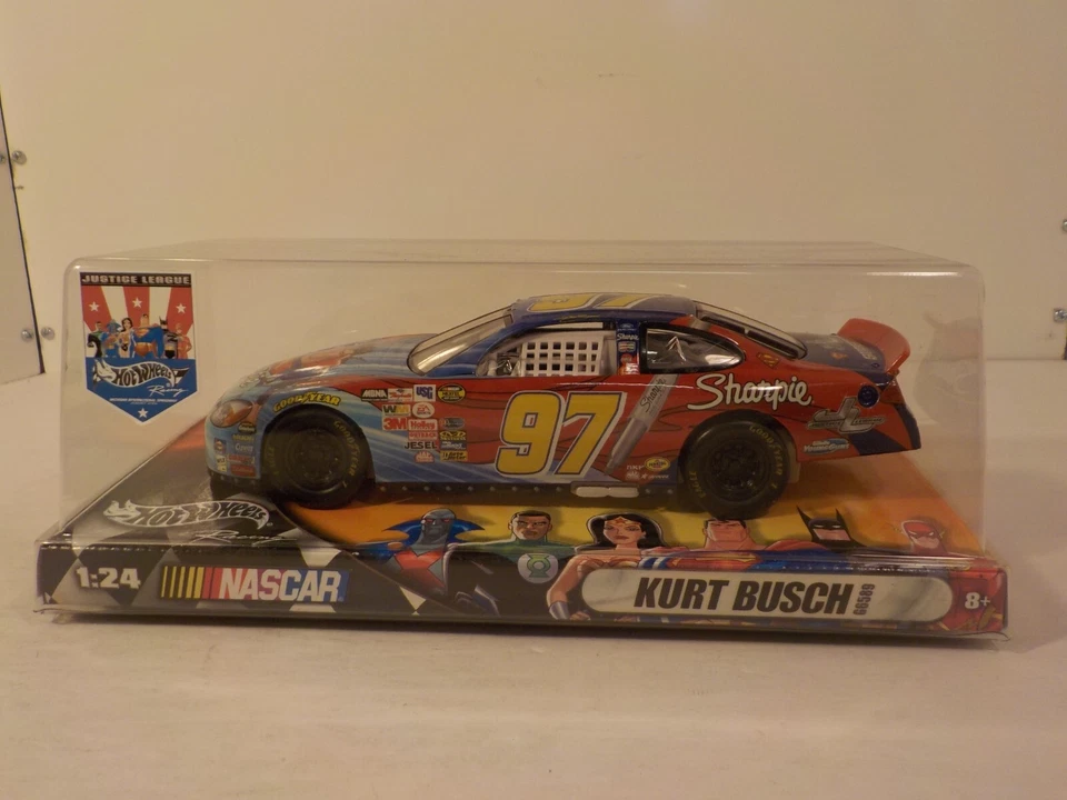 A810 2004 Hot Wheels Racing Nascar Justice League Superman 1:24 Kurt Busch #97 - Imagem 1 de 4