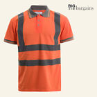 Hi Vis Visibility Shirt Polo T Shirt Short Sleeve Safety Workwear Breathable Top