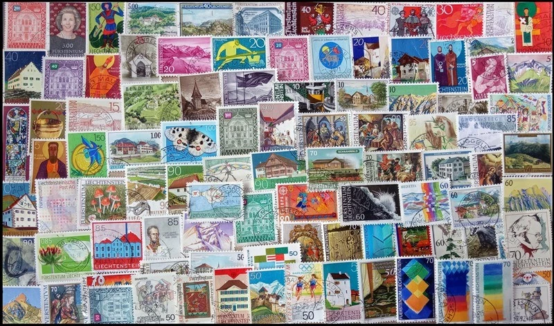 LIECHTENSTEIN, 100 Different Stamps, All Large & Thematic Used Stamps - Image 1 of 1
