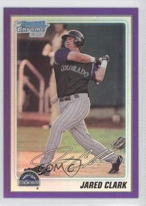 2010 Bowman Chrome Prospects Purple Refractor /999 Jared Clark #BCP83