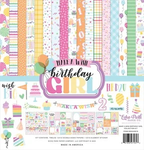 Kit Collezione Echo Park 12"X12" - Fai un Augurio Compleanno Bambina - Foto 1 di 1