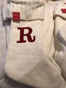 Target Wondershop Letter Initial "R” Monogram 19" White & Red Knit Stocking - Picture 1 of 1