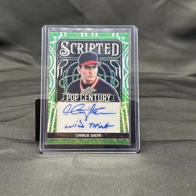 #1/2 AUTO CHARLIE SHEEN WILD THING MAJOR LEAGUE AUTOGRAPH 2024 LEAF POP CENTURY - Image 1 of 2