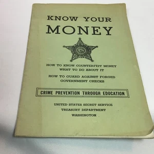 US Secret Service: Know Your Money folleto 1940 detección de falsificaciones - Imagen 1 de 7