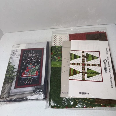 Nuevo LOTE colgante de pared Annie's Holiday Quilters Club “Let It Snow” - Base Foto 1 de 4