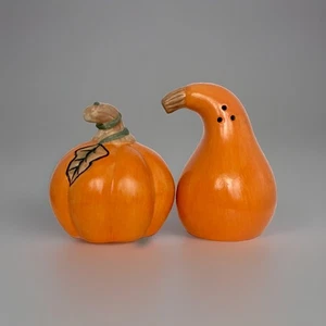 Bella Casa Autumn Pumpkin & Gourd Salt & Pepper Ceramic Shakers Vintage - Picture 1 of 4
