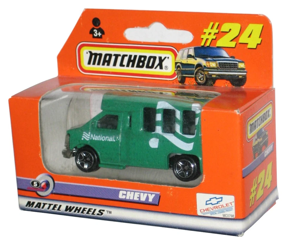 火柴盒快速交付 (1998) 绿色雪佛兰运输巴士玩具 #24 -(盒装版本) — 第 1/1 张图片