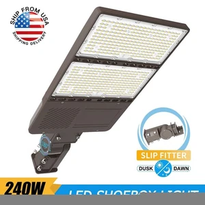 240W LED Parking Lot Light Dusk to Dawn Commercial Area Flood Security Lighting - Picture 1 of 14
