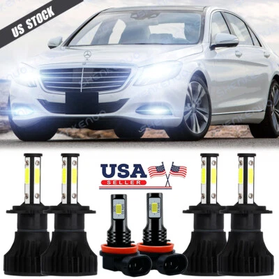 For Mercedes-Benz S430 2003-2006 - 6x LED Headlight + Fog Light Bulbs Combo Kit - Image 1 of 4