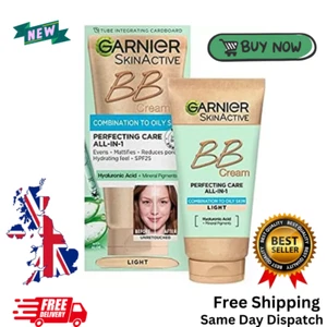 Garnier NEW & IMPROVED Oil-Free Perfecting All-in-1 BB Cream, Light | UK Stock - Picture 1 of 3
