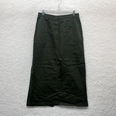 Vintage Maxi Skirt 14 XL Army Green Boho Fairy Grunge Whimsigoth Cyber Cargo - Image 1 of 4