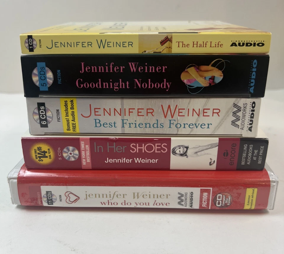 Lot of 5 ~ JENNIFER WEINER  ~ Audiobooks on CD ~ over 30+ hours on 28 CD's Foto 1 de 4