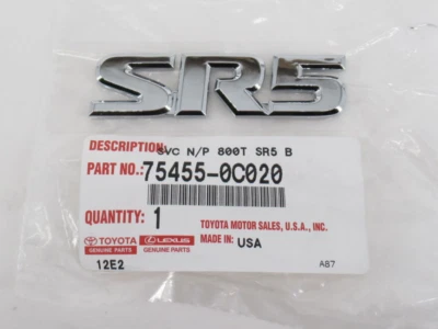Placa de identificación original OEM Toyota 75455-0C020 "SR5" insignia emblema 2000-2006 Tundra Foto 1 de 3