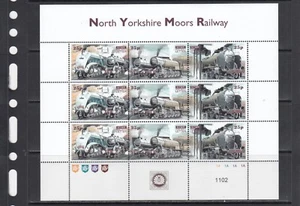 Trains 1998 North Yorkshire Moors Railway NYMR UK MNH 3 v perf X 3 - 1 Sheet - Picture 1 of 1