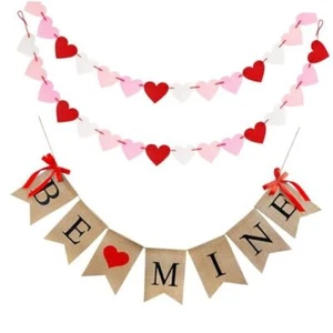 Valentines Day Decor, Valentines Decorations Banner, Valentines Day Burlap - Picture 1 of 7